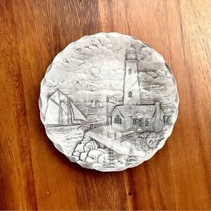 **VINTAGE** The Forge Lighthouse Landscape - Hand Hammered Plate - 6 in x 1/2 in